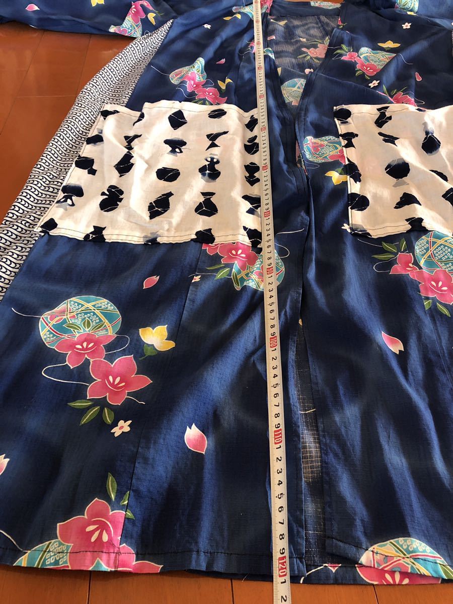  yukata kimono remake long sleeve enough soft feather woven long jacket shirt cardigan manner F(M-L-2LL) yukata 3 kind use unisex lady's men's 