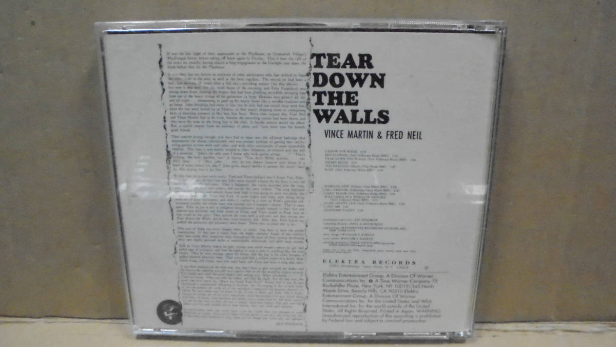 CD★ヴィンス・マーティン&フレッド・ニール★名盤探検隊★Vince Martin & Fred Neil / Tear Down The Walls★見本盤★4枚同梱発送可能の画像3