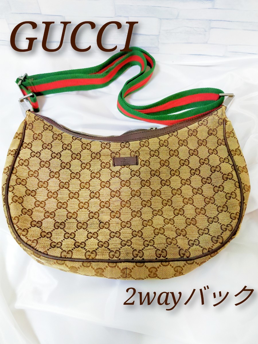 GUCCI ショルダーバッグ キャンバス GG柄 シェリーライン｜Yahoo