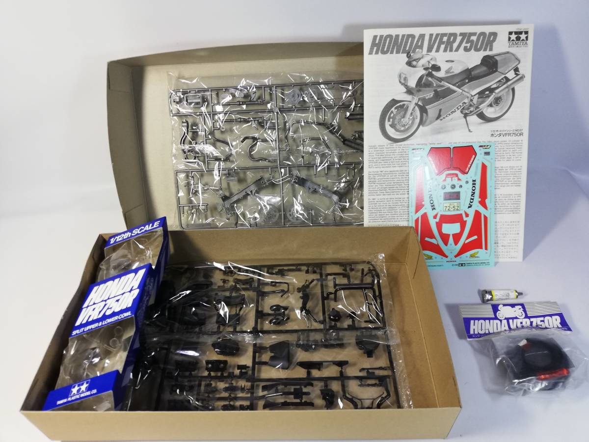 1/12 ホンダ VFR750R 透明カウリングパーツ オートバイプラモデル 小鹿タミヤ 田宮模型 中古未組立プラモデル レア 絶版 バイクプラモ_画像8