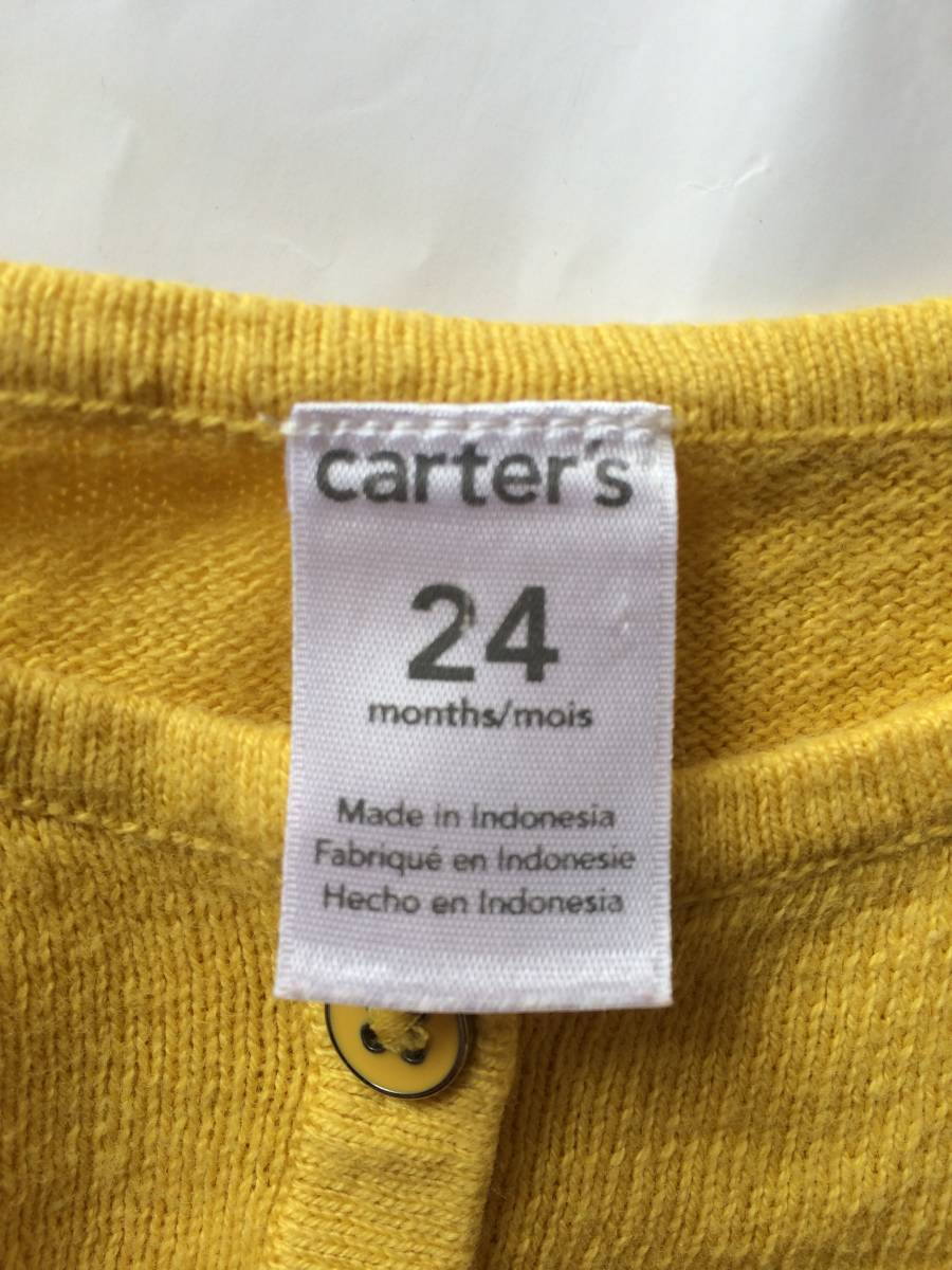 carter's カーターズ 24M 80cm 90cm 　2歳　1歳半　1歳　長袖　カーディガン　子供服　ベビー服　黄色　イエロー　男の子　女の子　中古　_画像5