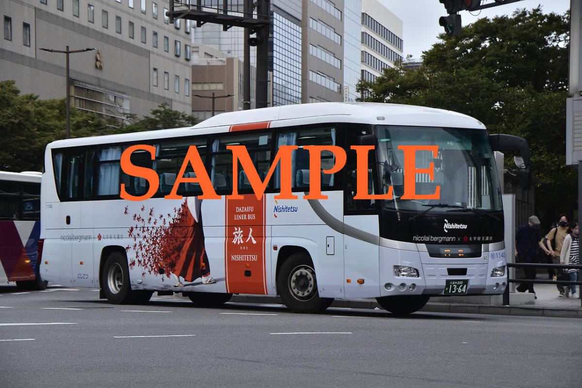 D-3[ bus photograph ]L version 2 sheets west Japan railroad west iron bus ga-la large . prefecture liner bus wrapping car (1364)