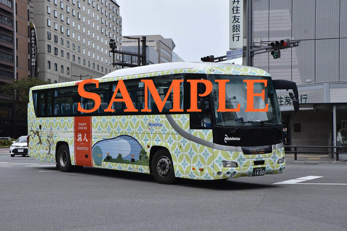 D-3[ bus photograph ]L version 4 sheets west Japan railroad west iron bus ga-la large . prefecture liner bus wrapping car (1400-2)