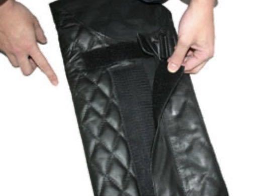  postage 0[HEAVY] diamond pad leg chaps original leather half chaps LEG CHAPS black XL /. windshield cold Biker large size 