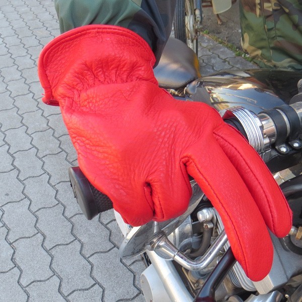 送料無料★格安! NAPA GLOVES ナパ 鹿革 ディア グローブ プレーン 800RED-XS レッド 赤 chopper 883 原付 USA老舗 レディース対応サイズの画像7