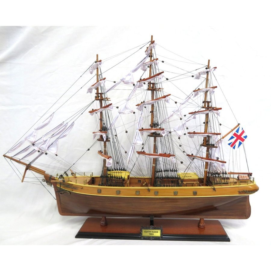 送料無料 帆船模型 完成品 木製 Cutty Sark カティーサーク ブラックウッド イギリス軍船 モデルシップ 34インチ 全長 86cm T016-2