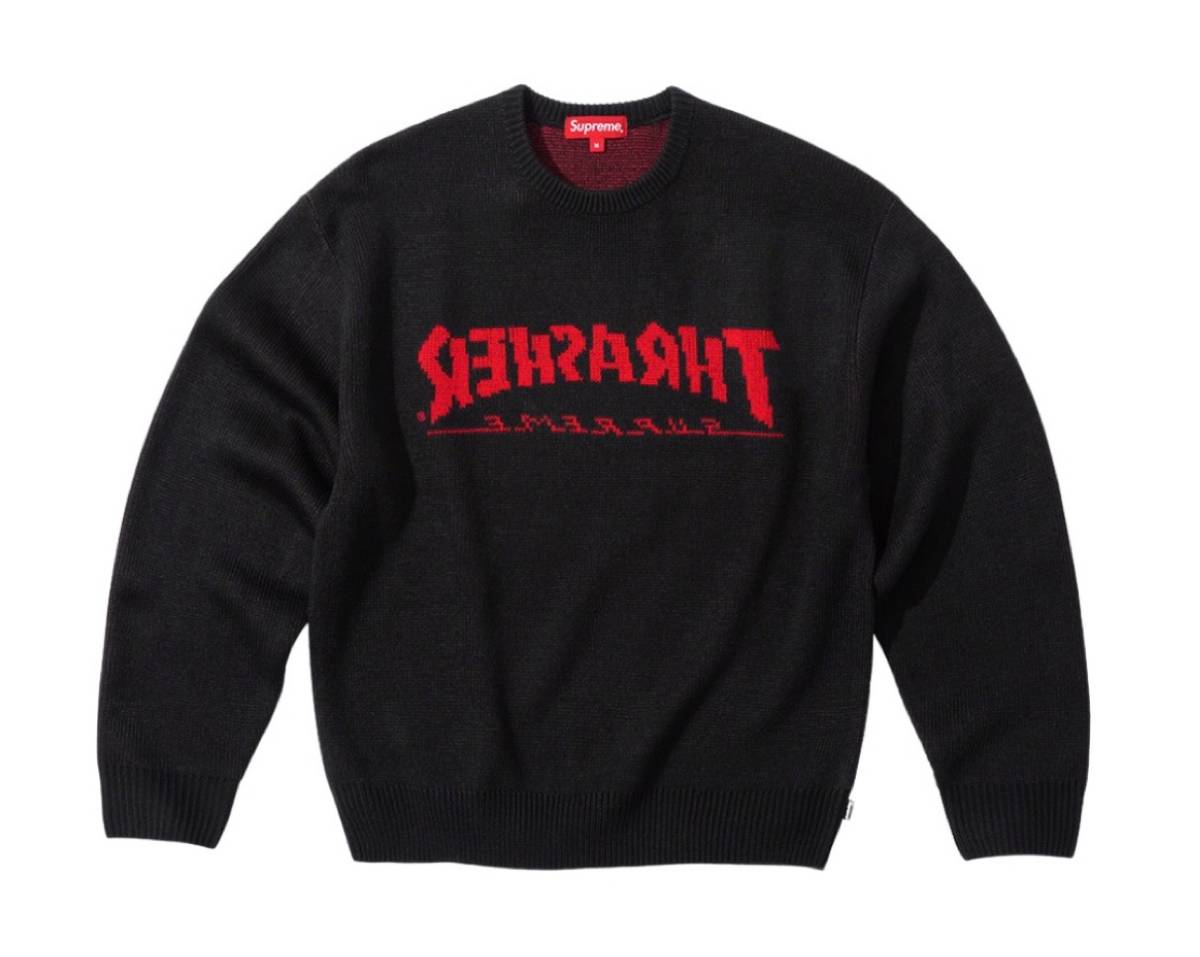 【国内正規補償】 Supreme × Thrasher Sweater Lサイズ　／　セーター　スラッシャー　セーター　ニット