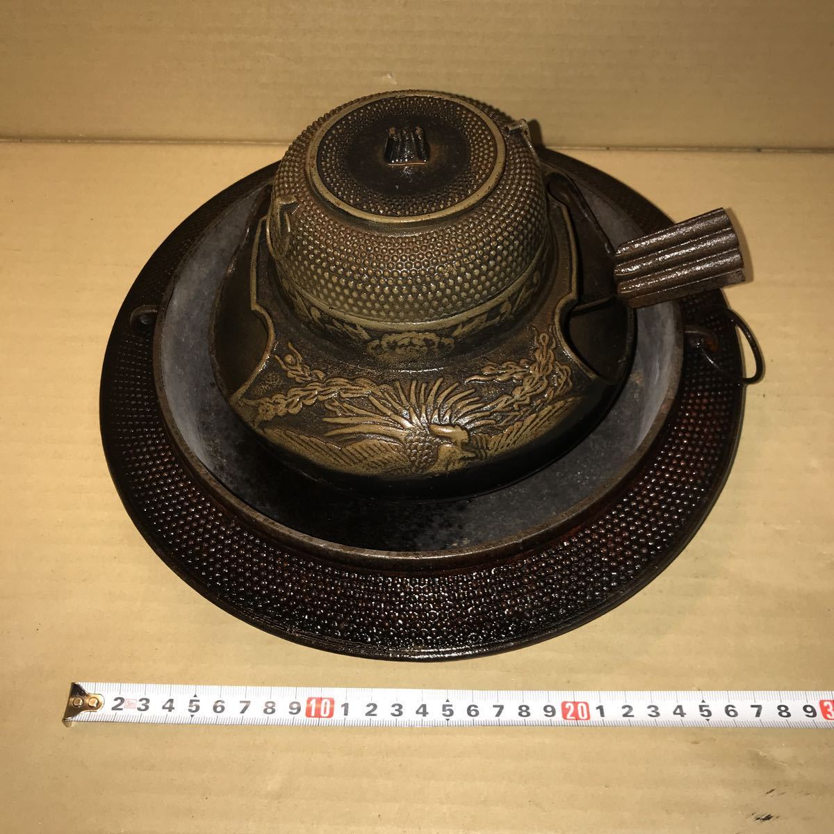 風炉釜 茶道具 風炉 南部鉄器 茶釜 鉄製 レトロ アンティーク | www