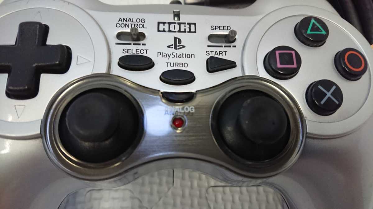 PS2 PlayStation プレステ プレイステーション ゲーム コントローラー HORI アナシンパッド 2 ターボ アクセサリー 周辺機器 中古 _画像3