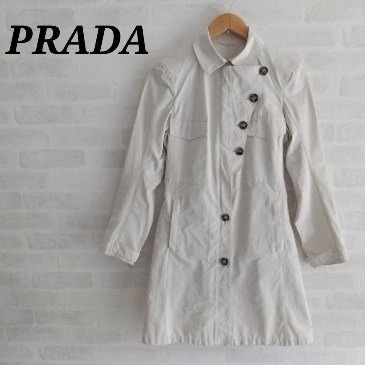 に人気 PRADA プラダ スプリングコート(モッズコート) ベージュ