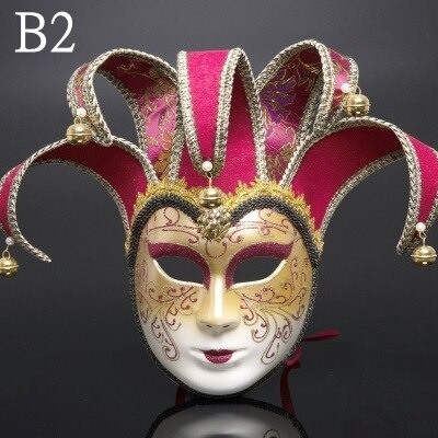 OL017: full-face Venetian Joker mask dance mask bell cosplay ma Rudy gla ball party mask wall. equipment ornament 