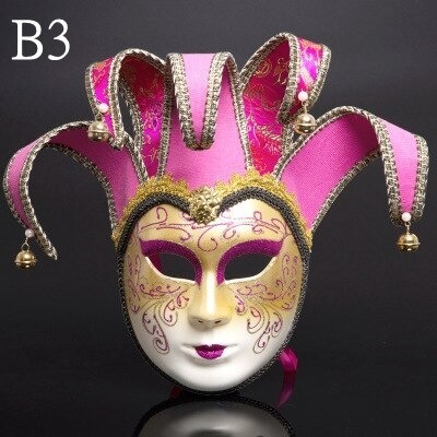 OL017: full-face Venetian Joker mask dance mask bell cosplay ma Rudy gla ball party mask wall. equipment ornament 