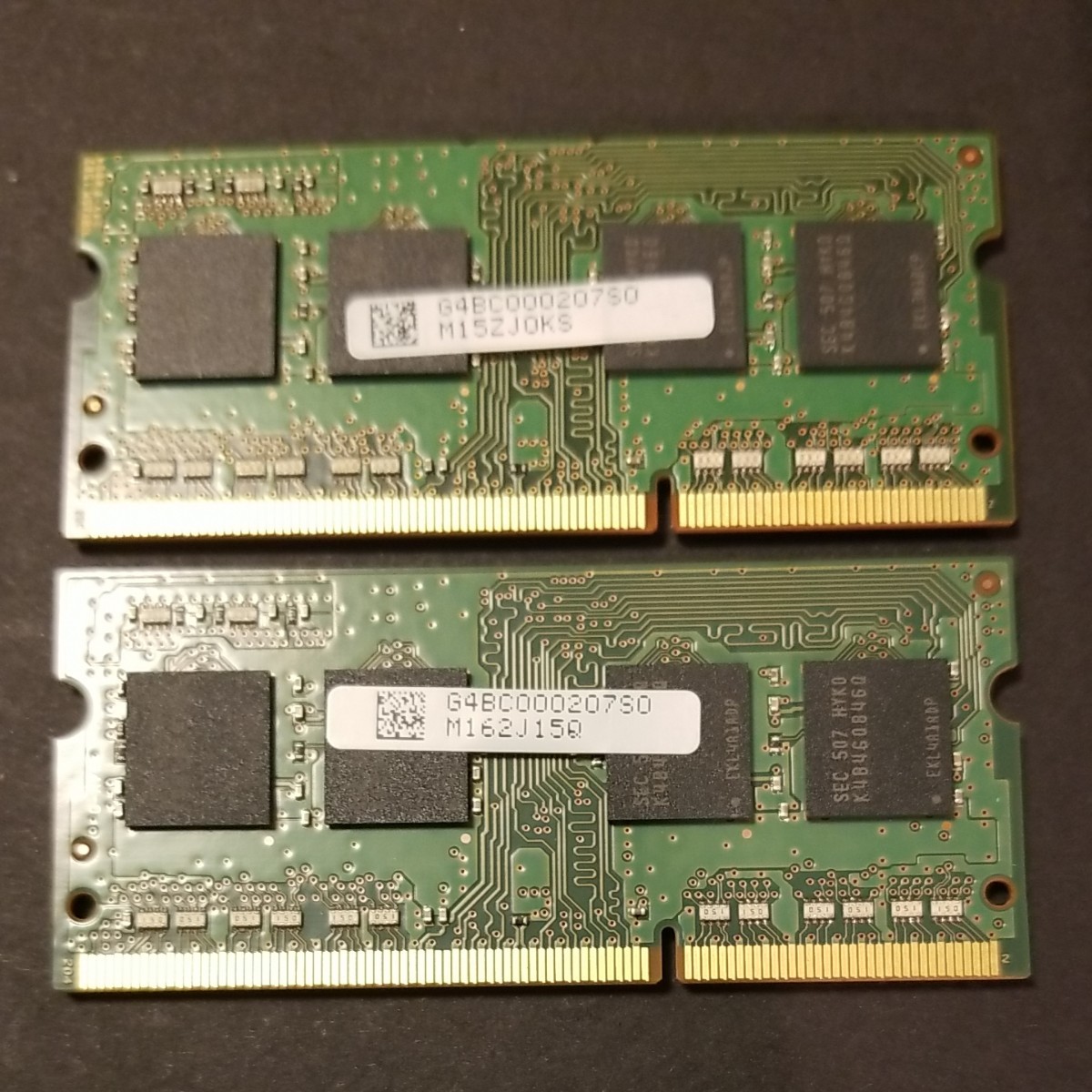 SAMSUNG PC3L-12800S DDR3　4GB×2枚セット 計8GB 1R×8 低電圧版 両面実装
