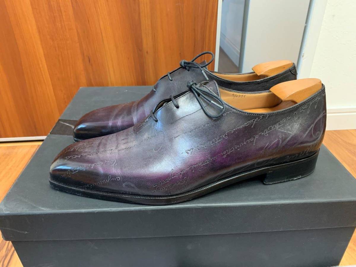 ベルルッティ Berluti パリパティーヌの極美品 究極のカリグラフィー オン アレッサンドロ 超稀少廃盤木型オルガⅢ レザー シューズ 靴 9