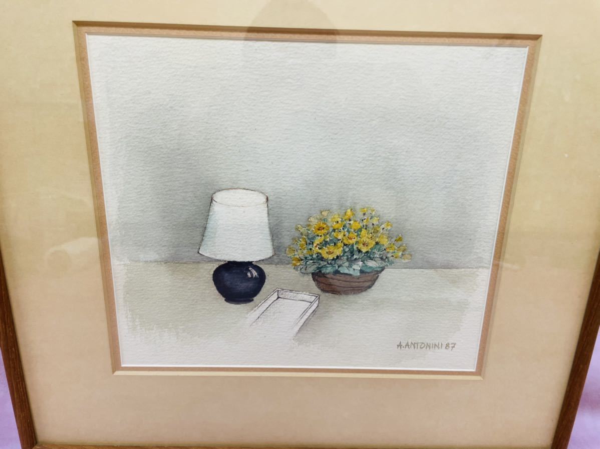  Anthony two work [arunika. flower ] watercolor painting picture art work of art interior still-life picture picture frame 
