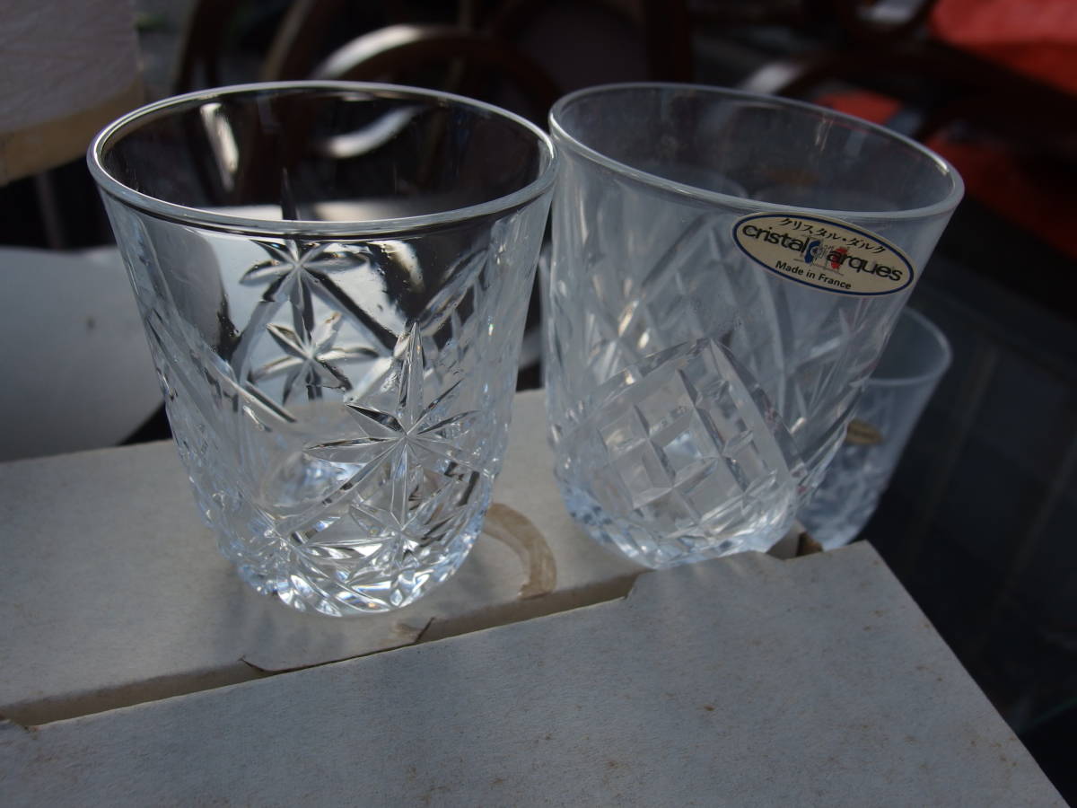 【1A30 O】中古未使用 Cristal D'Arques クリスタルダルク フランス製 ショットグラス グラス カットガラス タンブラー 24％Pbo 6個セットの画像7