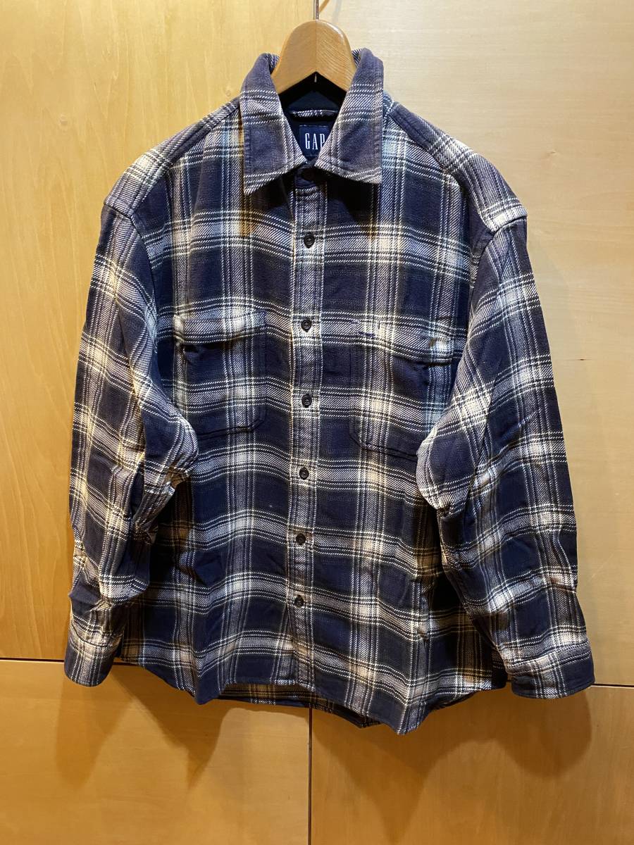 OLD GAP オールドギャップ チェック柄 長袖 シャツ S メンズ 古着_画像1