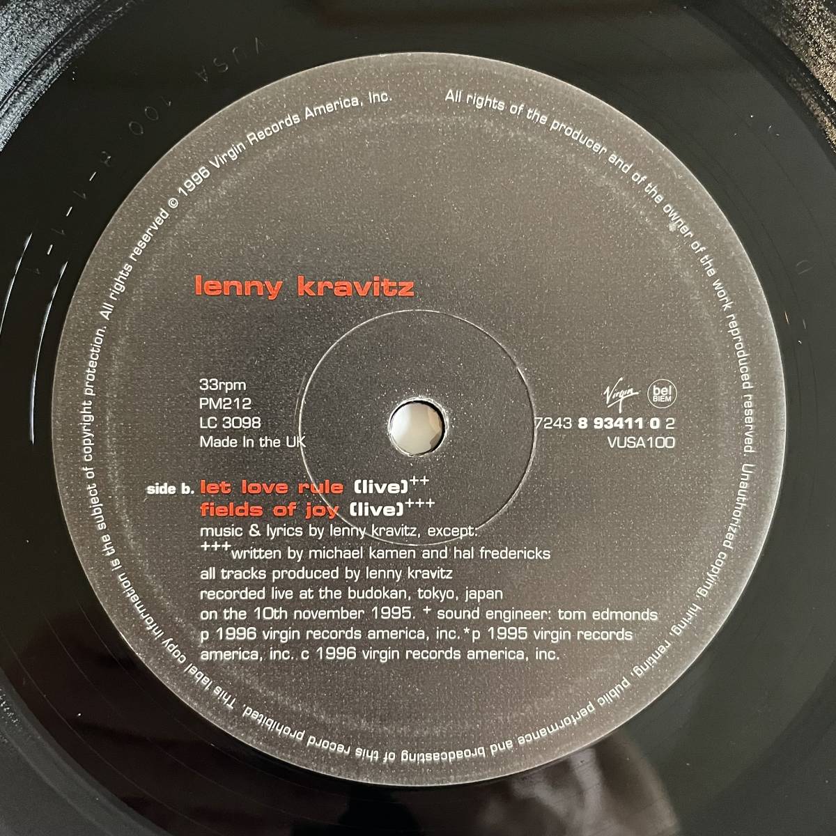 LENNY KRAVITZ / Can't Get You Off My Mind UK盤10インチ・レコード★レニー・クラヴィッツ_画像5