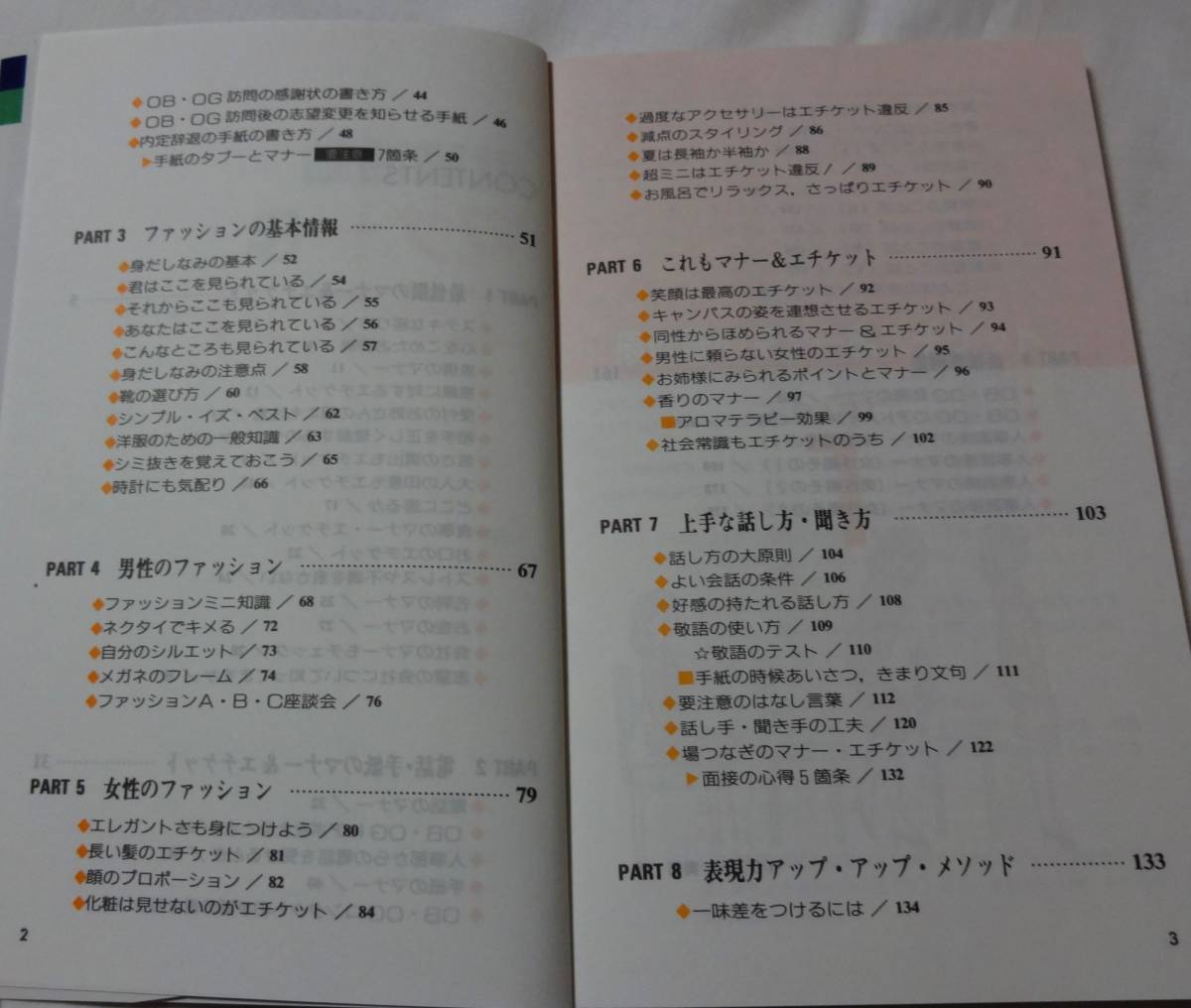 2011年度版、大学生就職試験シリーズ、就職活動マナー＆エチケット、一ツ橋書店、2000年6月20日/1刷発行、定価900円