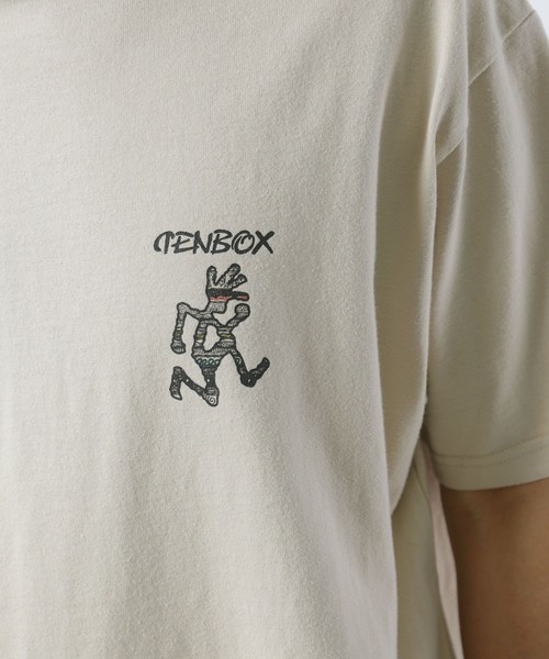 TENBOX (10匣)×GRAMICCI テンボックス RUNNINGMAN バック プリントTシャツ グラミチ Sサイズ ベージュ②