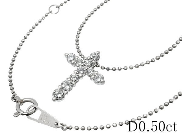清水屋《送料無料》ダイヤモンド/0.50ct クロスモチーフ プラチナ