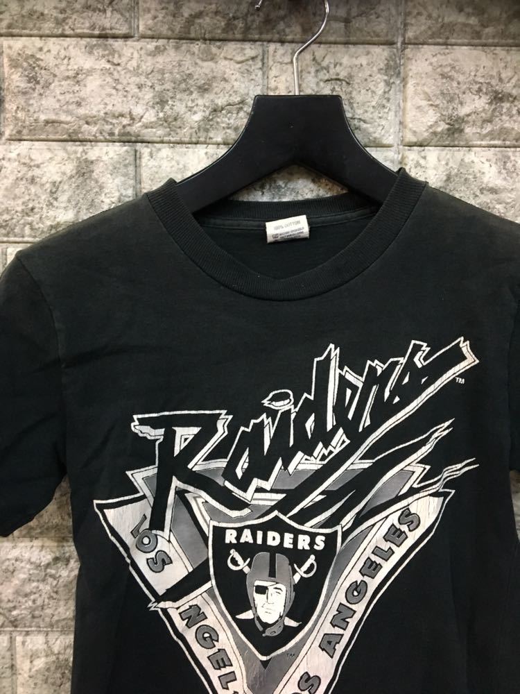 送料無料 1990年代 ロサンゼルス・レイダース NFL プリント Tシャツ アメリカ製 90s ビンテージ オールド 古着 アメフト LA RAIDERS_画像2