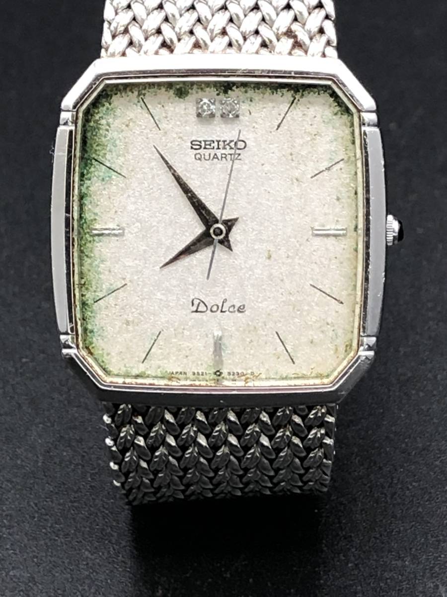 腕時計 SEIKO Dolce ドルチェ 2Pダイヤ 9521-5210 メンズ クオーツ ジャンク ks917