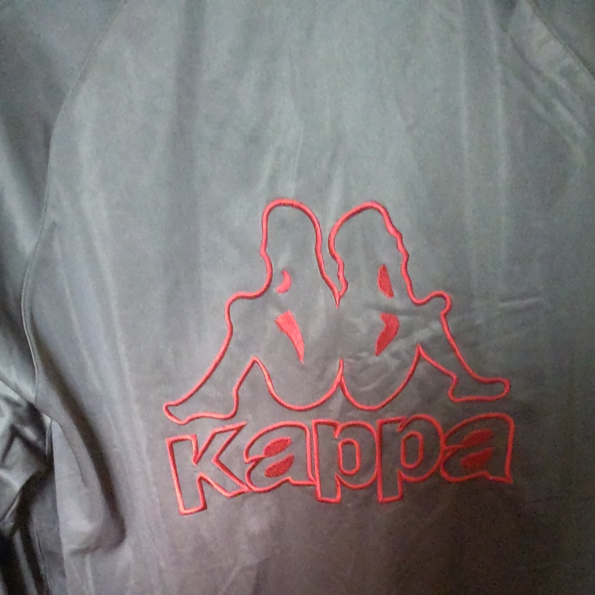 Kappa カッパ　メンズ　ジャージ上のみ　羽織り　ジップアップ　Ｌ　大きめ　ビッグサイズ　でかロゴ　刺繍　ロゴライン