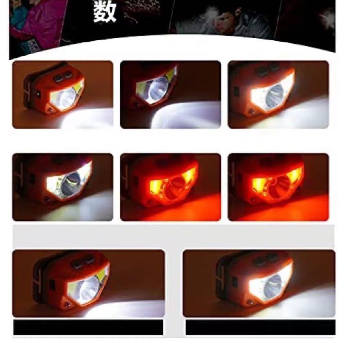 LEDヘッドライト ヘッドランプ LEDヘッドランプ USB充電器 高輝度 小型軽量 1個
