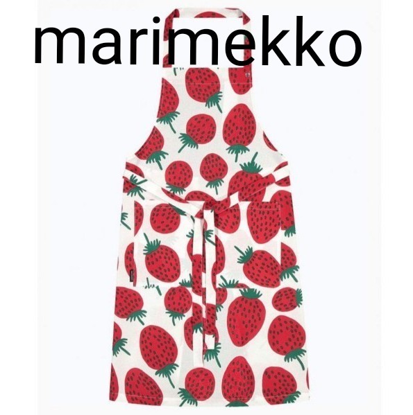 新品marimekko マリメッコ いちご柄エプロン マンシッカ|Yahoo 新品marimekko マリメッコ いちご柄エプロン マンシッカ|Yahoo