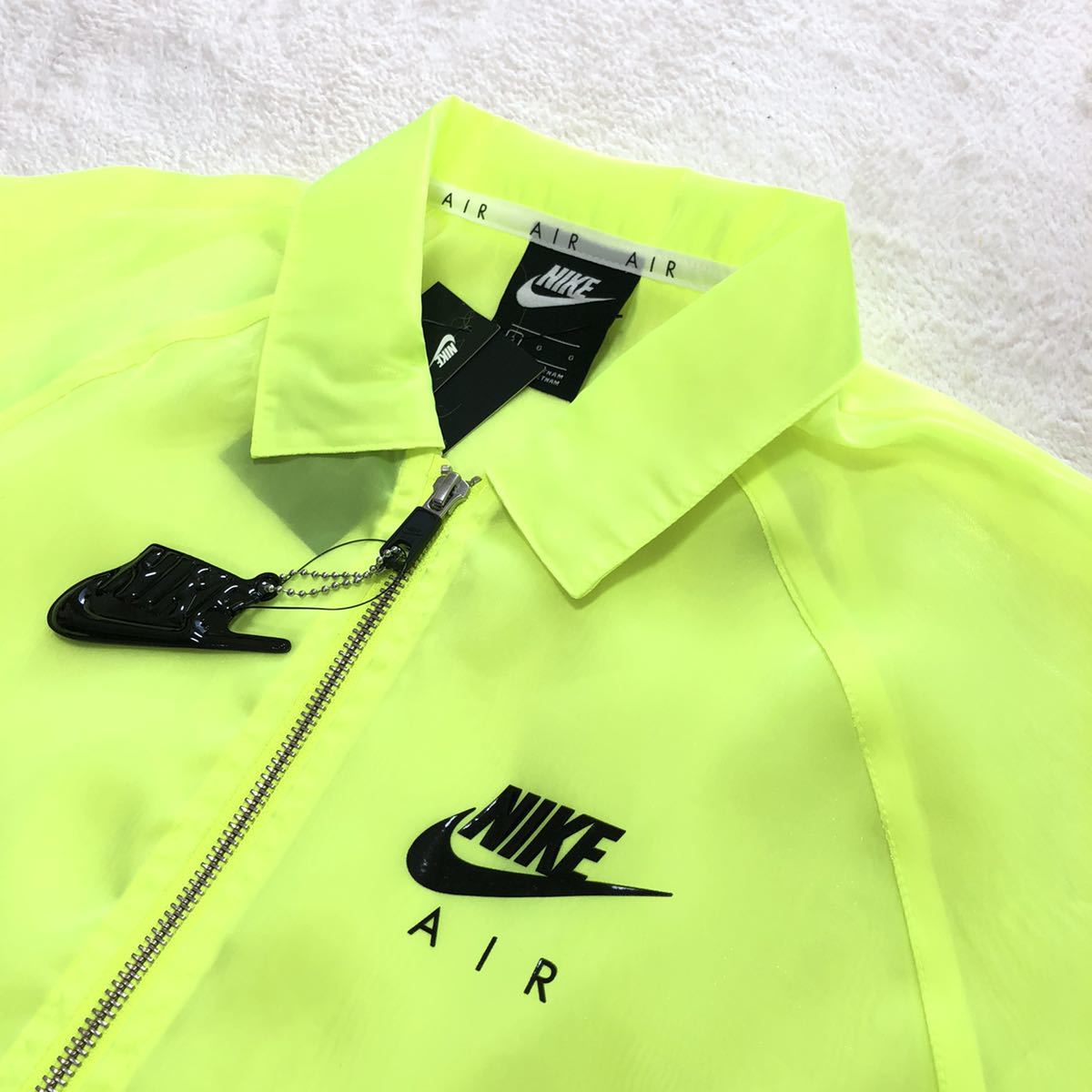 L ナイキ シースルーブルゾン ナイキジャンパー アウター ジャケット ネオンイエロー 新品タグ付き NIKE レディース ジャンバー