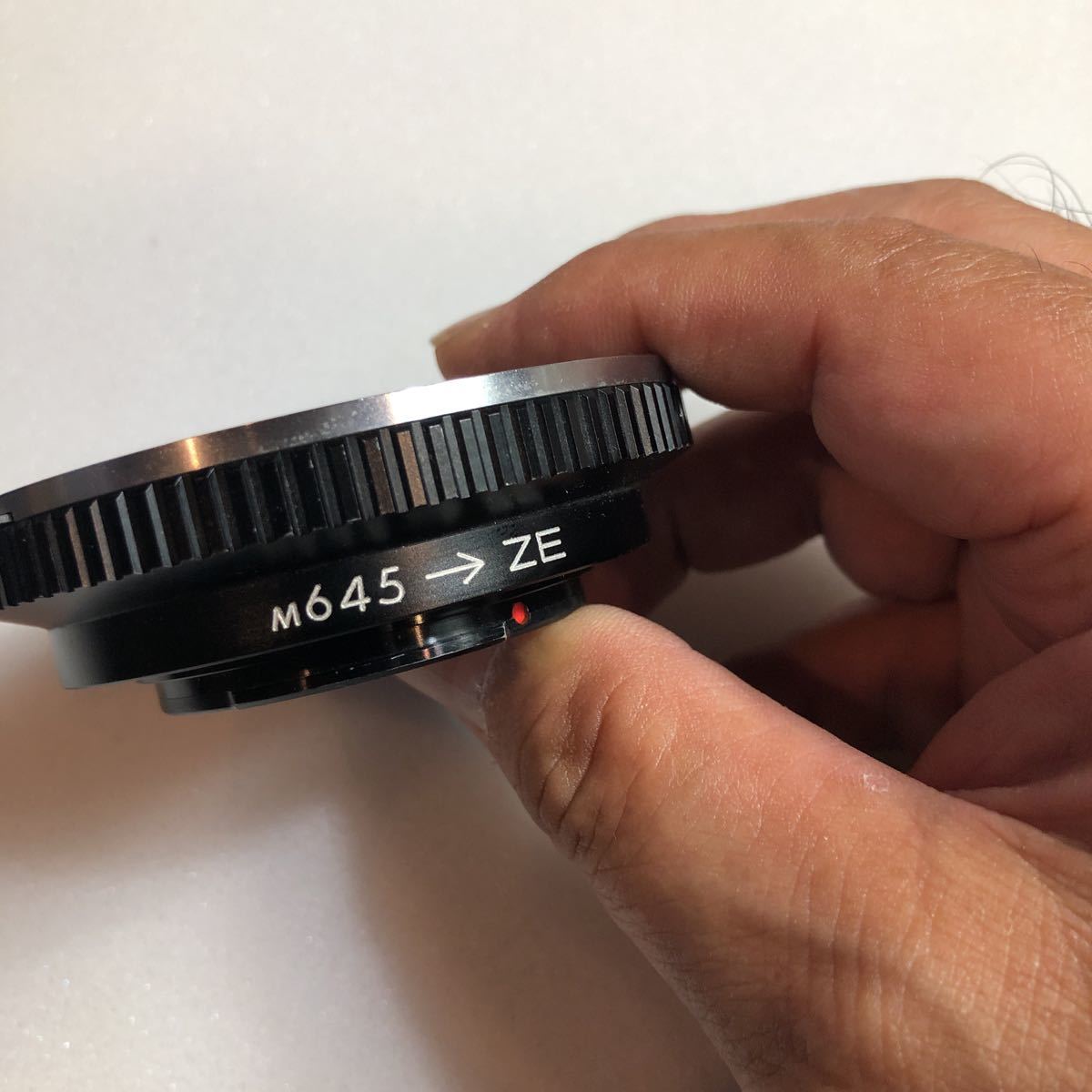  mount adaptor Mamiya 645- Mamiya ZE beautiful goods Mamiya 645 mount. lens . Mamiya ZE mount. camera .. genuine products 