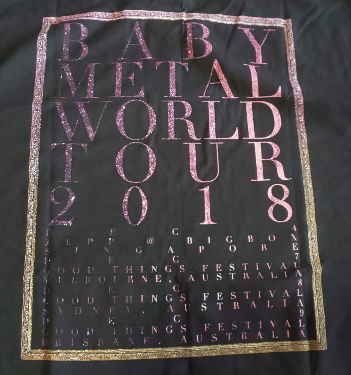 新品未着用 BABYMETAL METAL FOX MASK TEE 海外Lサイズ WORLD TOUR 2018 シンガポール オーストラリア 限定 Tシャツ ベビーメタル ベビメタ_画像5