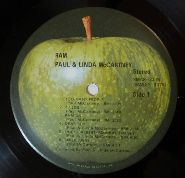 PAUL McCARTNEY「RAM」米ORIG[初回APPLE盤]シュリンク美品の画像3