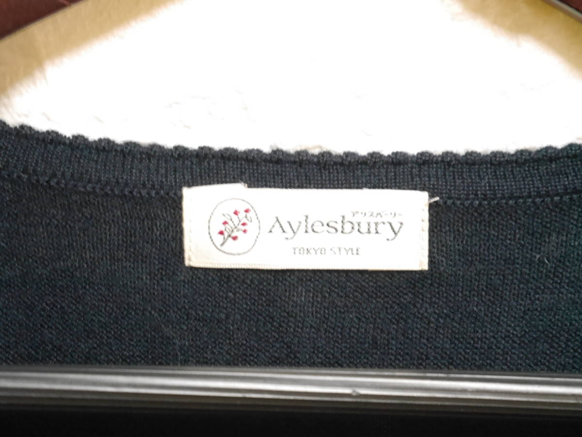A299　◆　Aylesbury　|　アリスバーリー　アクリルニット　紺系　中古　サイズM_画像7