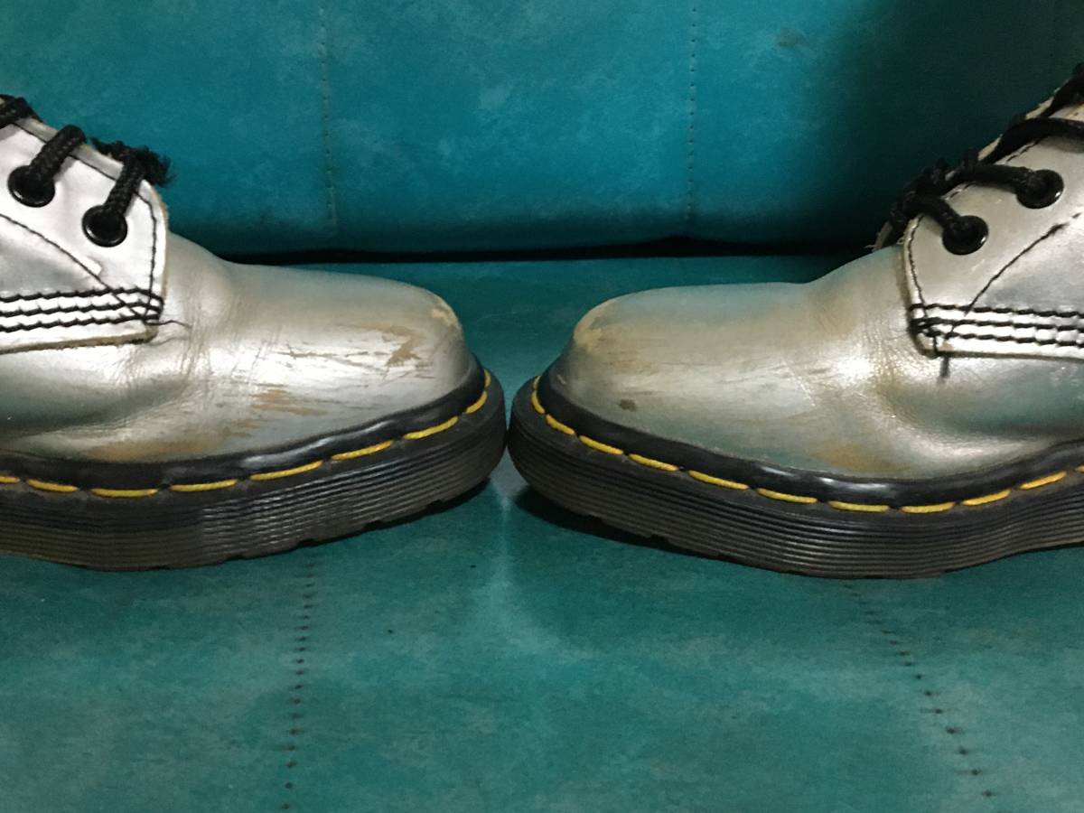 レア ビンテージ 英国製 Dr.Martens ドクターマーチン 14ホールブーツ UK3 22cm シルバー 銀色 イギリス製 ヴィンテージ vinatge_画像8