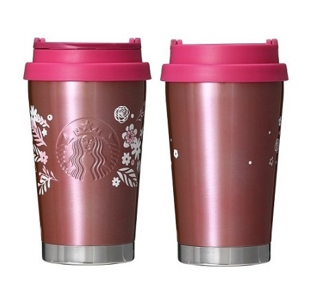 0 stainless steel tumbler stainless steel mug flower pink 355ml 2 point set Starbucks Christmas Hori te-2017