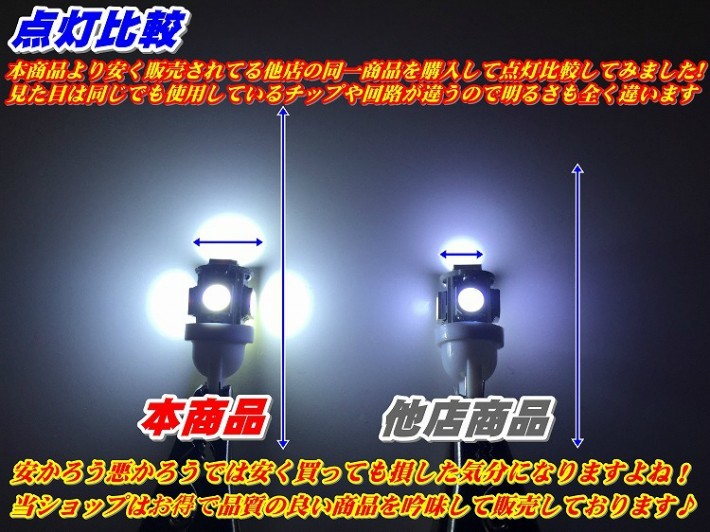 T10 LEDナンバー灯ダイナ/トヨエース XZC.XZU.XKU7## H23.07～ 用 拡散5050SMD T10 6500K スーパーホワイト_画像6