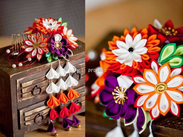  knob skill hand made ornamental hairpin .. hair ornament /. flower /* Japanese coiffure Japanese clothes flower fire graduation ceremony wedding The Seven-Five-Three Festival yukata kimono long-sleeved kimono coming-of-age ceremony front .. Hinamatsuri . festival 