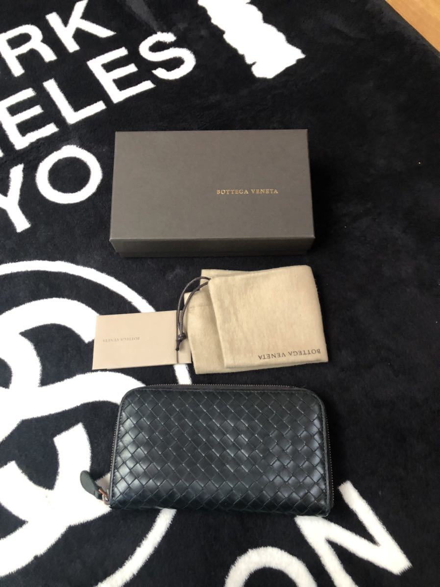 正規 美品BOTTEGA VENETA ボッテガヴェネタ ラウンドファスナー長財布 黒 ブラック_画像1