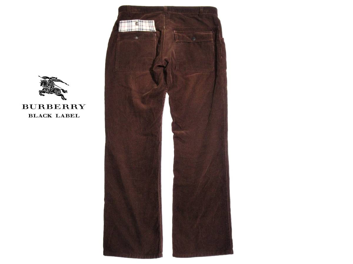 BURBERRY BLACK LABEL バーバリー ブラックレーベル ノバチェック コーデュロイ パンツ w76_画像2