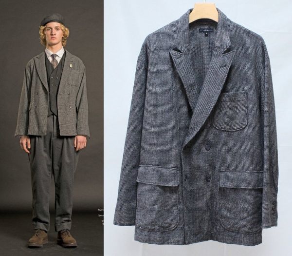 19AW Engineered Garments エンジニアードガーメンツ DL Jacket Glen Plaid Houndstooth ダブル  ロイター ジャケット S