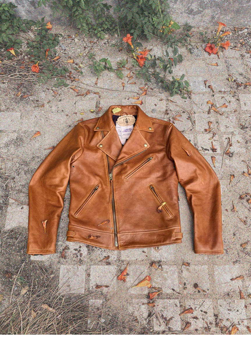 TARONジップ使用◇ヴィンテージ60s復刻 上質 カウレザー使用 ダブル