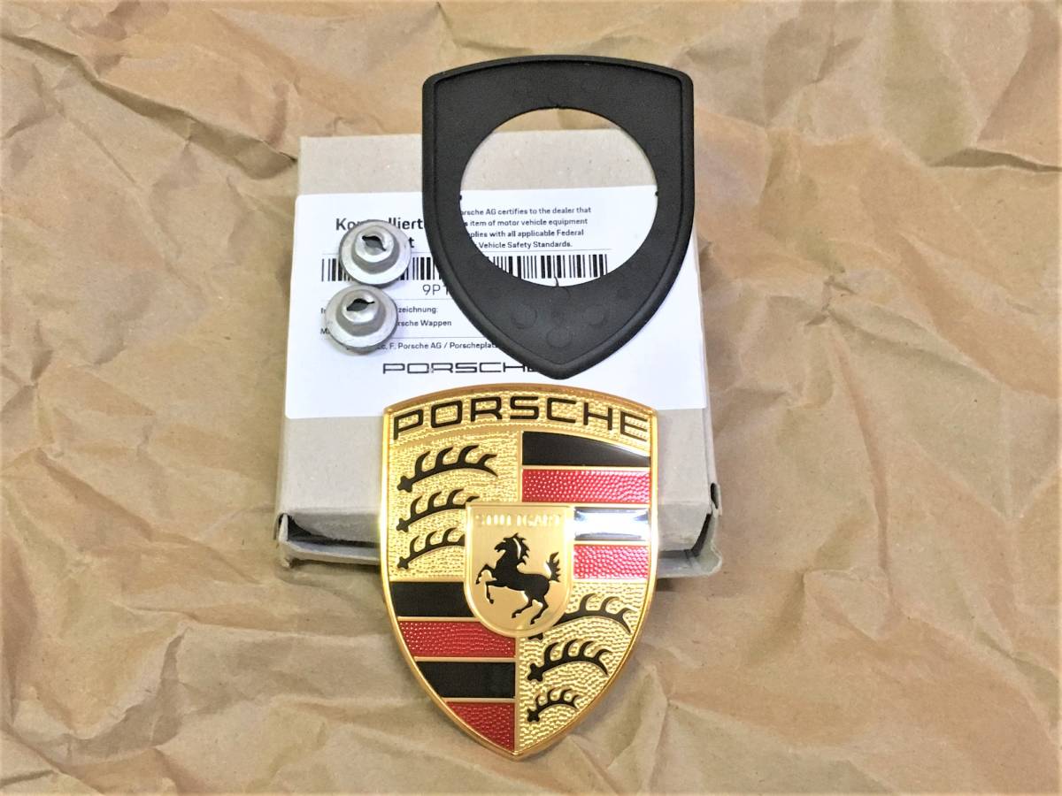 新品】ポルシェ純正品 クレストエンブレム・ガスケット・ナット987型