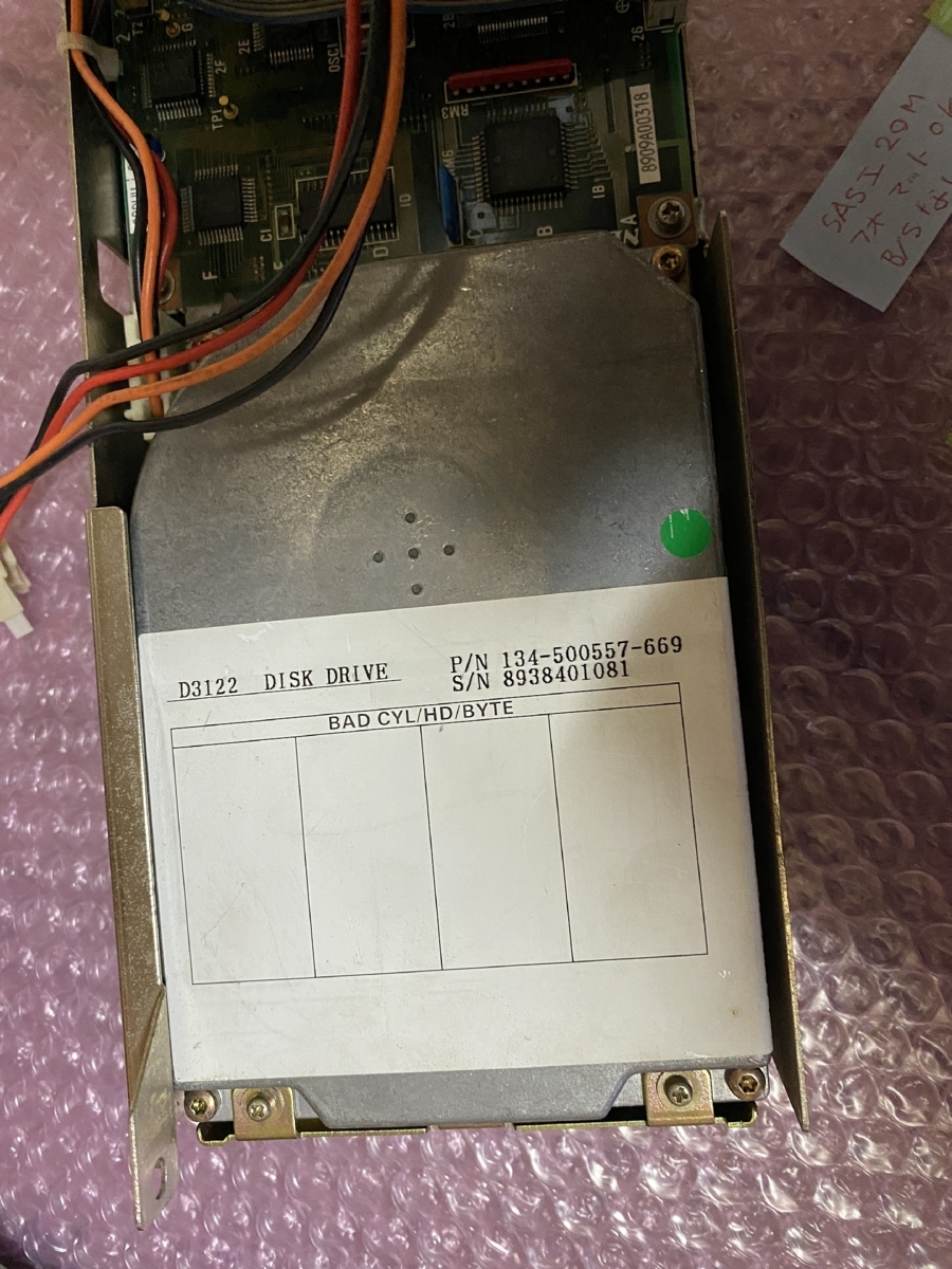 【送1000円】NEC PC-9801ES-34 SASI 20MB 固定ディスクユニット フォーマット済みB/Sなし