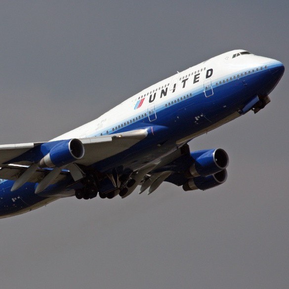 PLANETAGS AIRCRAFT SKIN B747 N198UA United Airlines プレインタグス ユナイテッドエアラインズ ボーイング 機体キーホルダー blue 青色_画像4