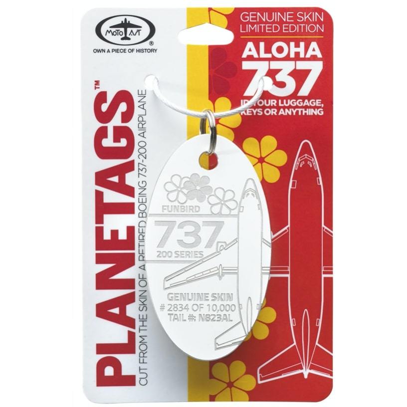 PLANETAGS B737 N823AL Aloha プレインタグス アロハ航空 機体キーホルダー ボーイング White 白色