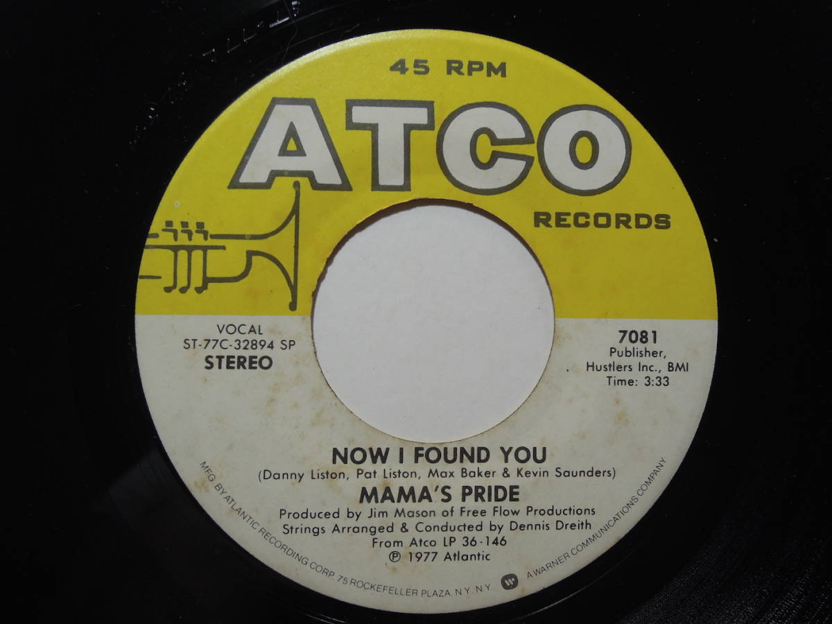 Mama’s Pride・She’s A Stranger To Me Now / Now I Found You　US 7”　southern rock_21101106
