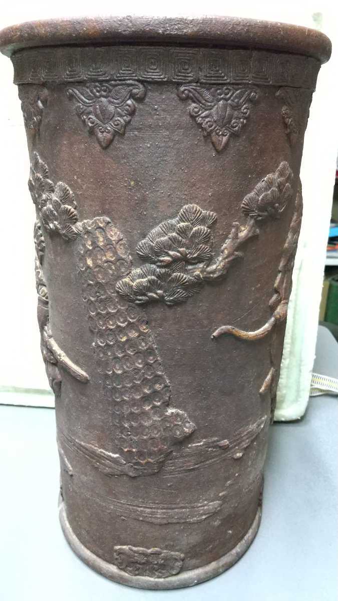 旧家買い取り品 中国 古玩 作 中国美術 花瓶 壺 古い 高さ34cmカケあり_画像9