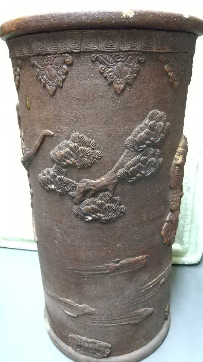 旧家買い取り品 中国 古玩 作 中国美術 花瓶 壺 古い 高さ34cmカケあり_画像4